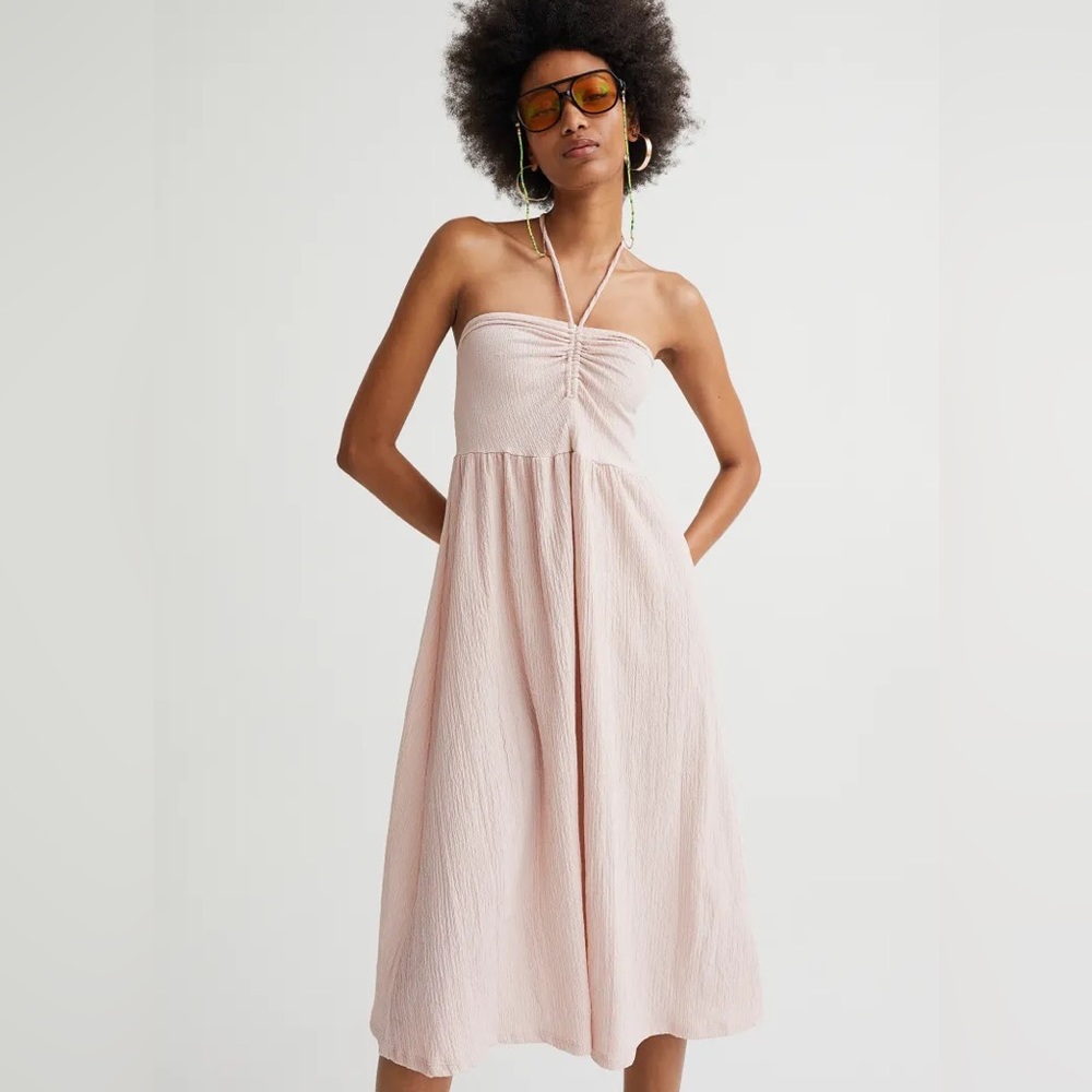 H&M | Crinkled Halterneck Dress Sz S